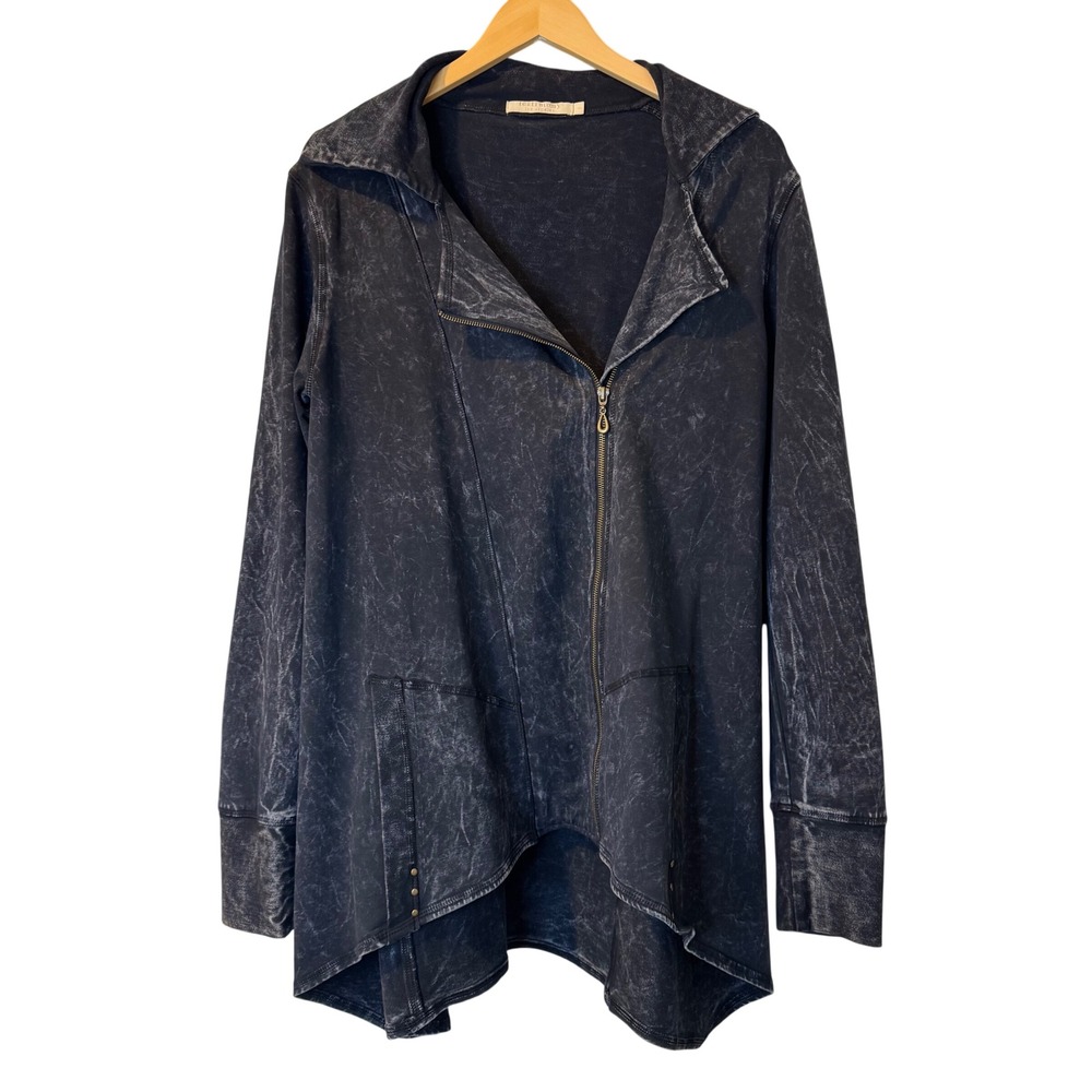 Testimony Los‎ Angeles Mineral Wash French Terry Asymmetrical Zip Jacket Small